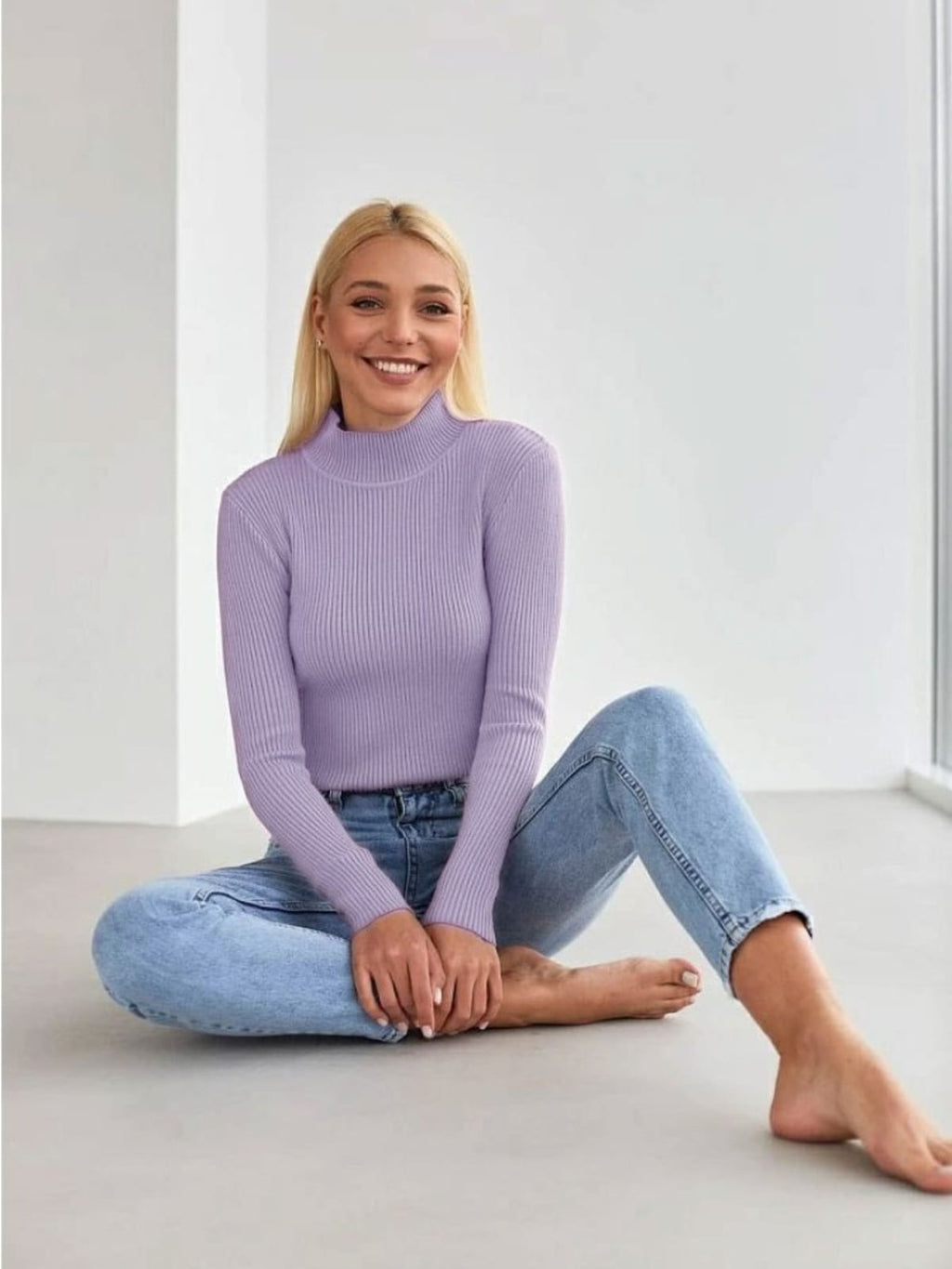 Barolo Ribbed Mock Neck Sweater