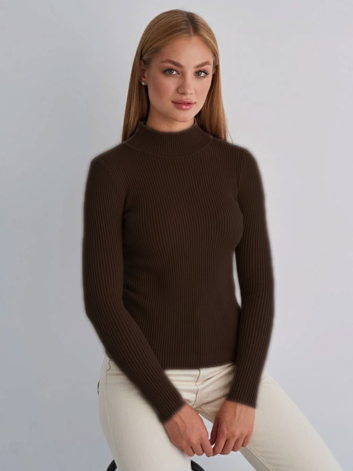 Barolo Ribbed Mock Neck Sweater