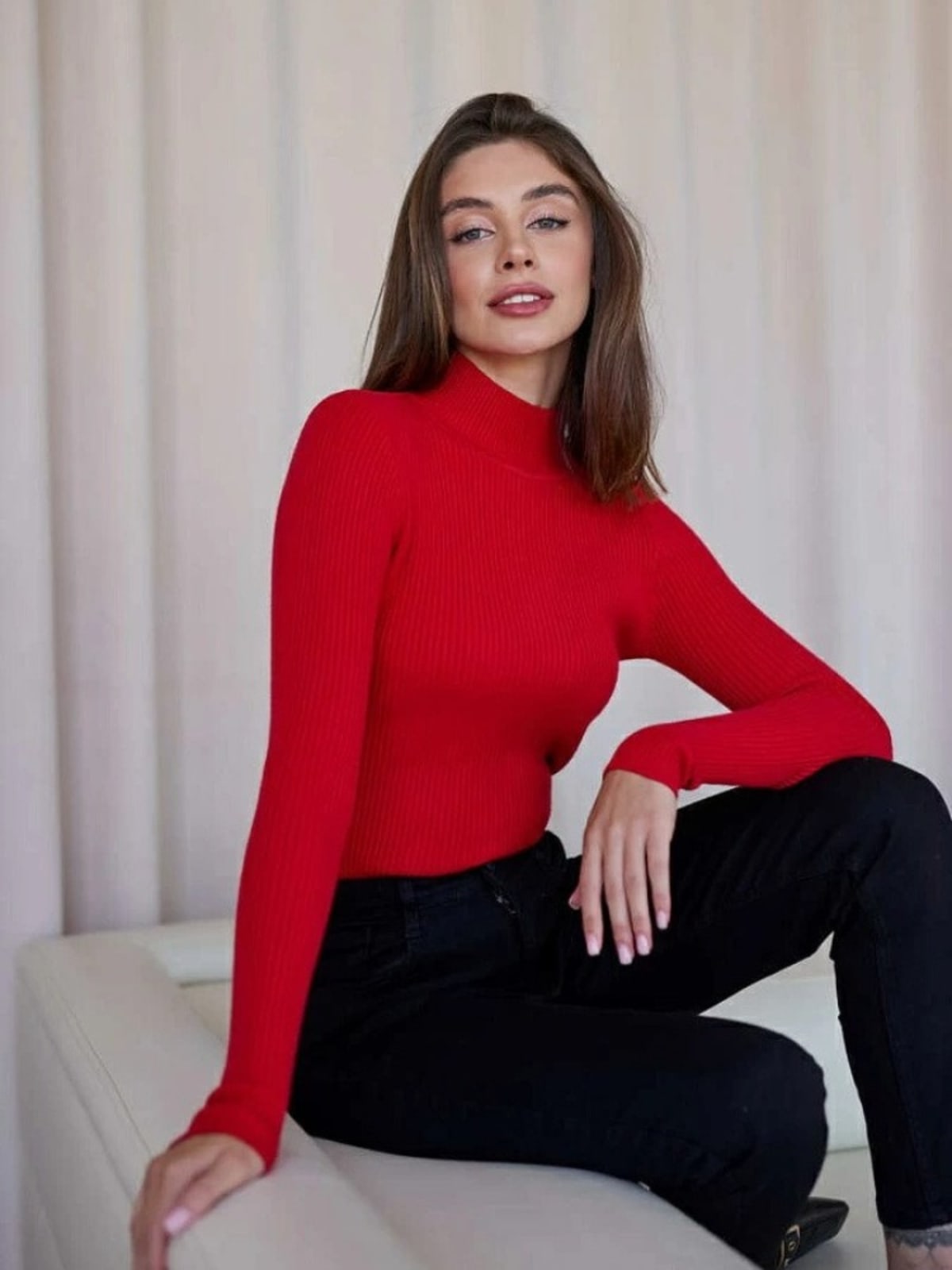 Barolo Ribbed Mock Neck Sweater