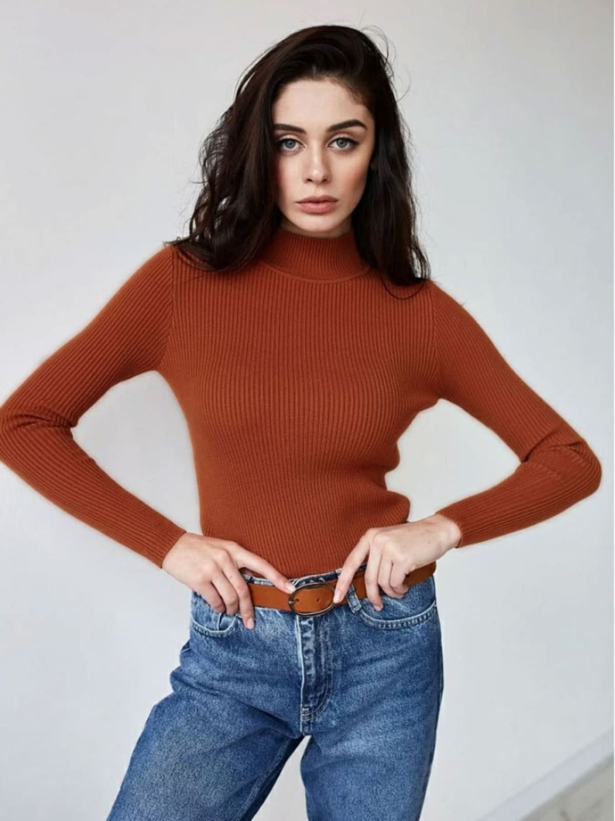 Barolo Ribbed Mock Neck Sweater