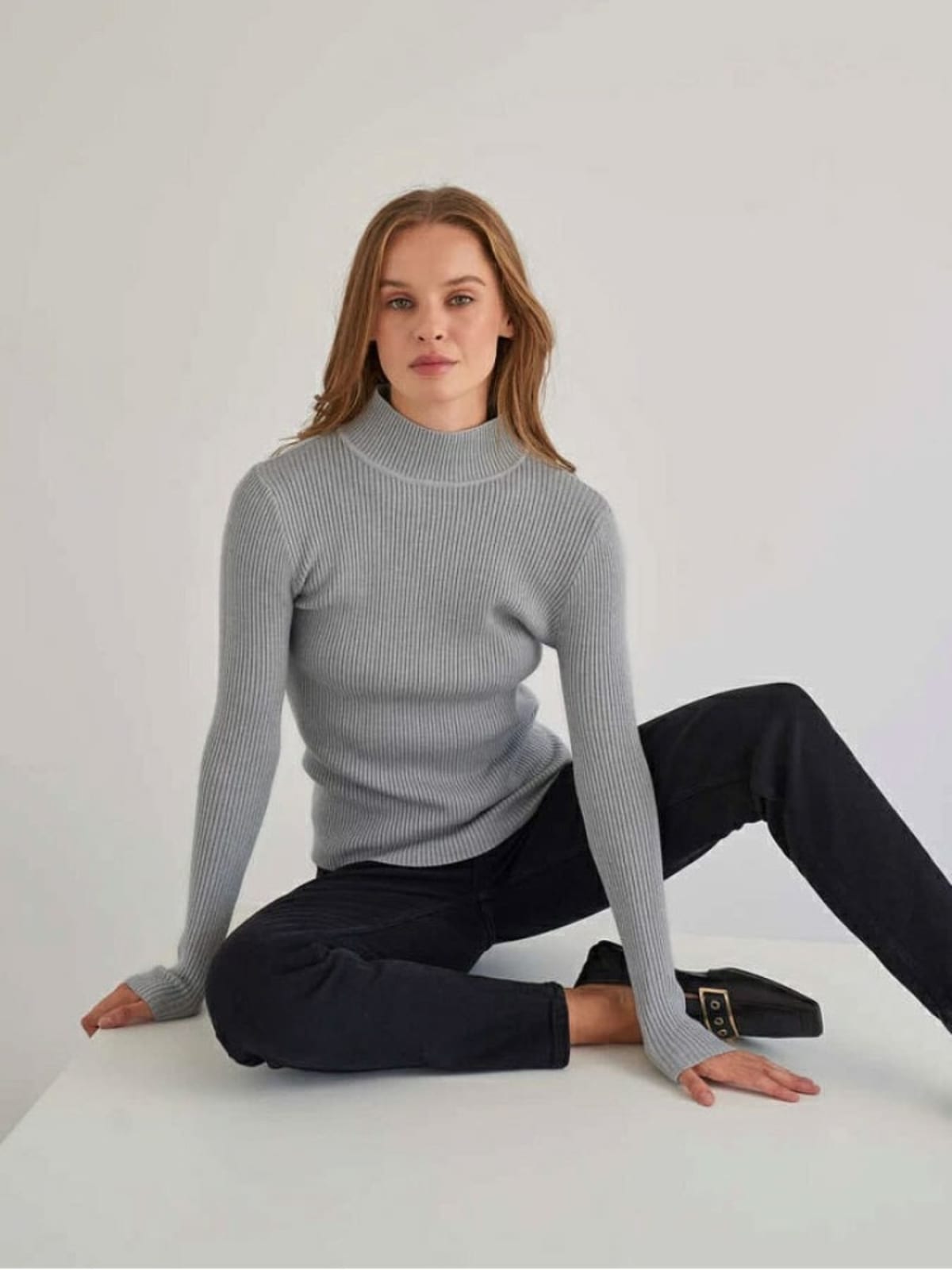 Barolo Ribbed Mock Neck Sweater