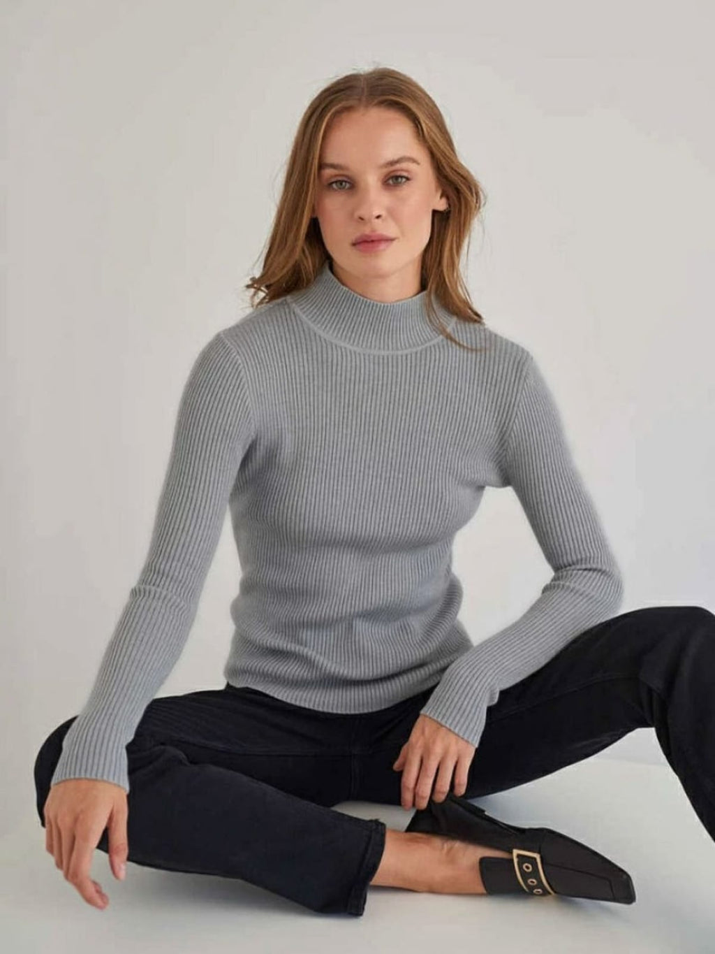 Barolo Ribbed Mock Neck Sweater