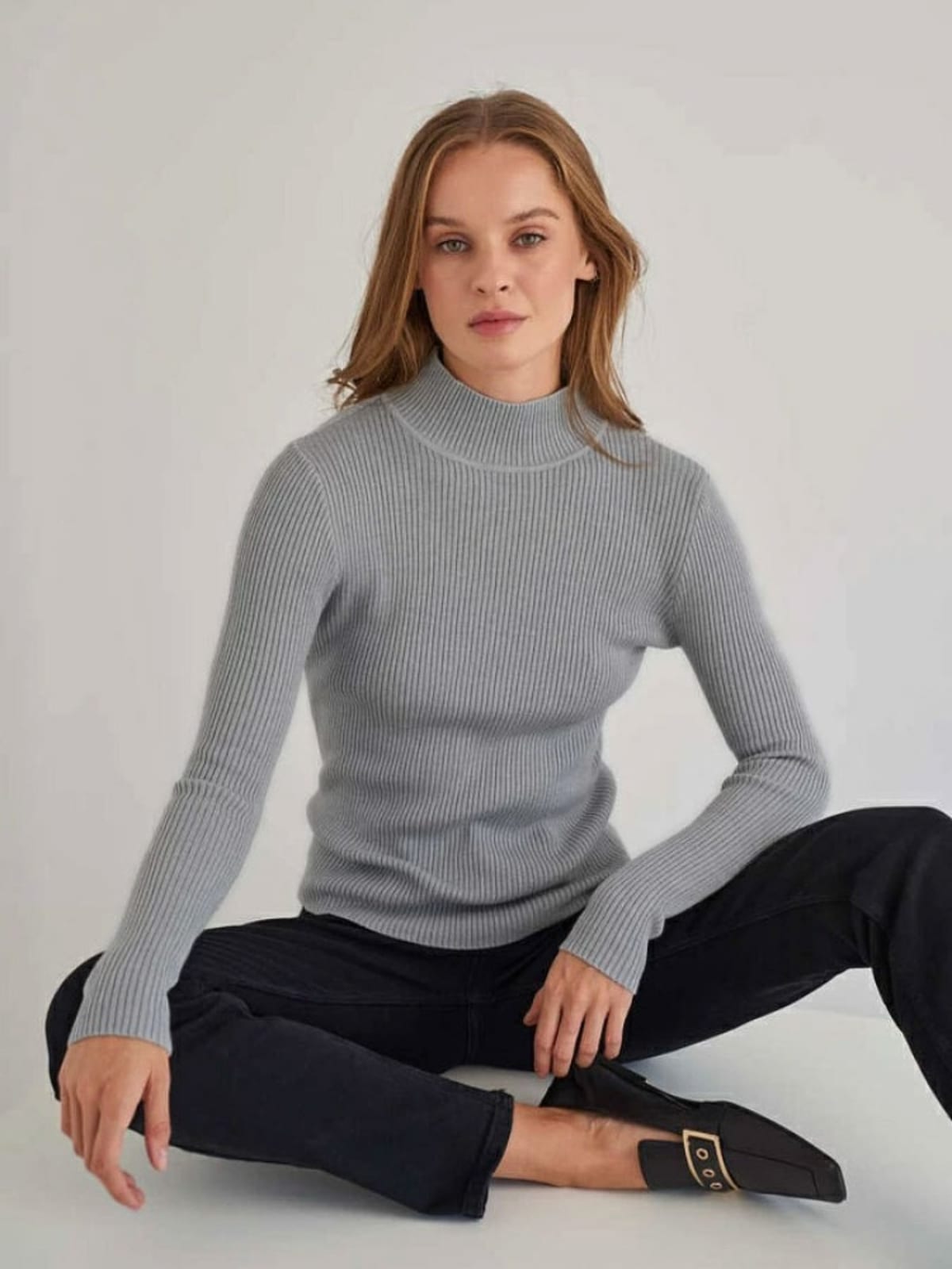 Barolo Ribbed Mock Neck Sweater