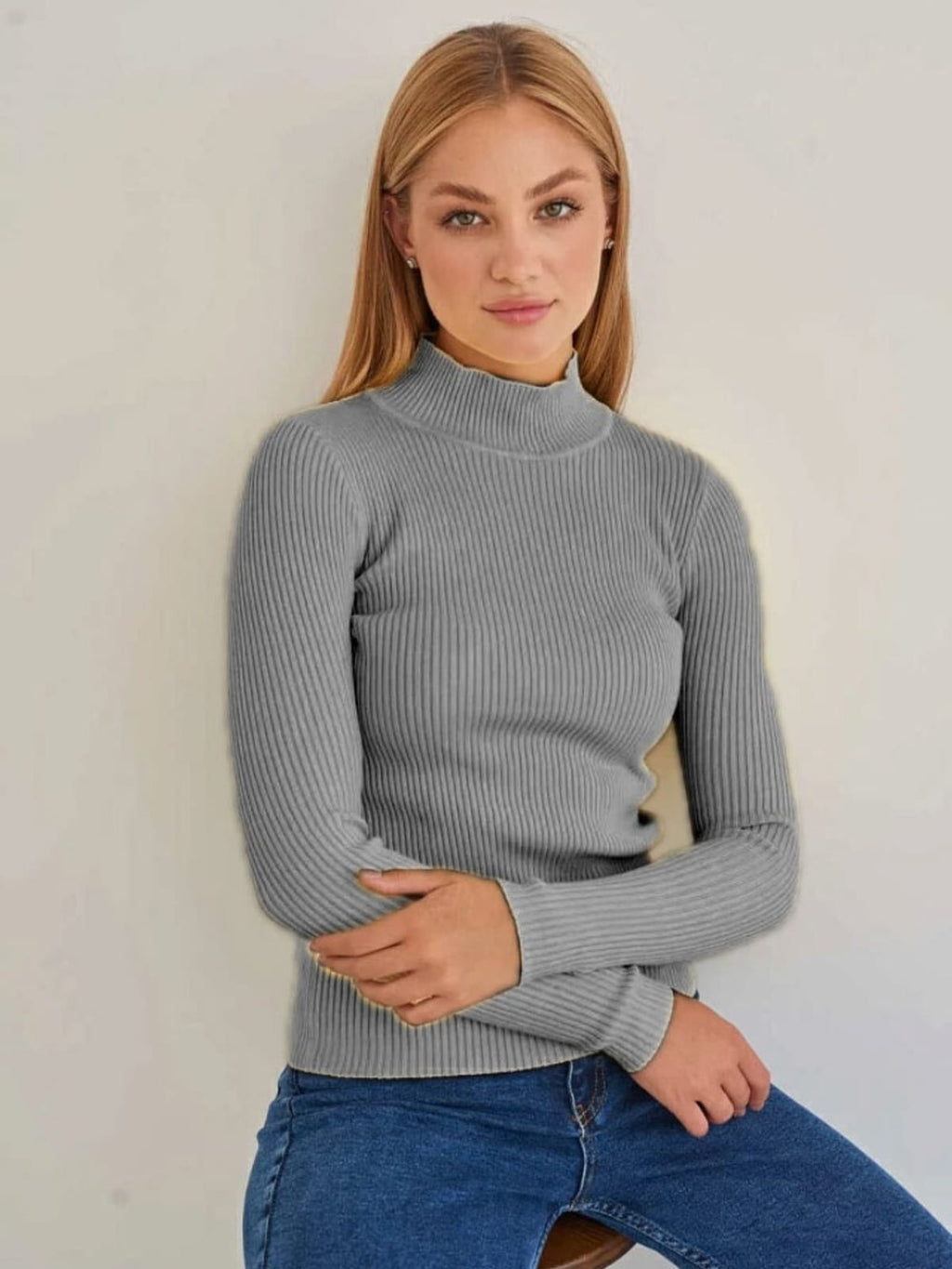 Barolo Ribbed Mock Neck Sweater