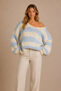 Barolo Striped Off-Shoulder Sweater