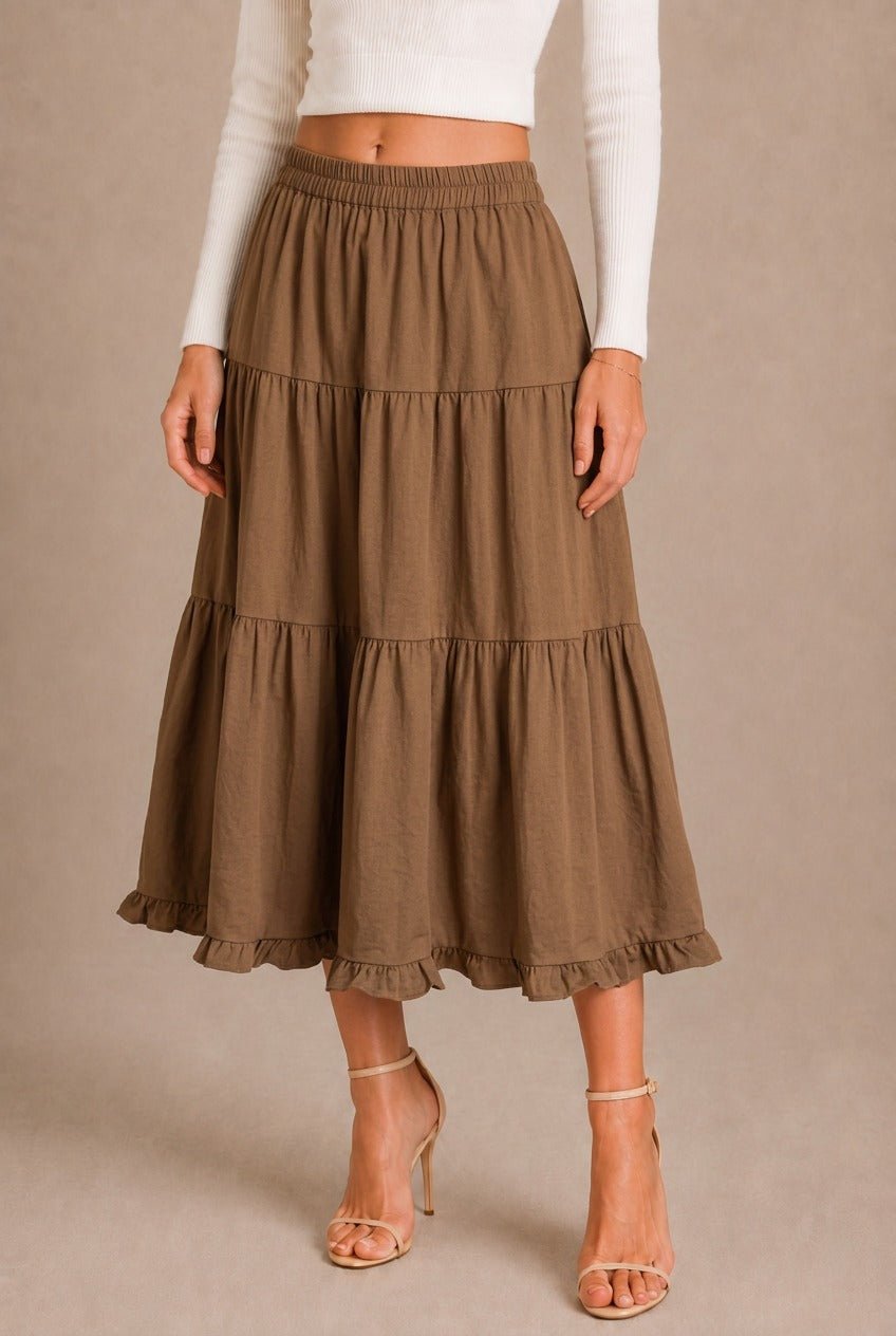 Barolo Tiered Midi Skirt
