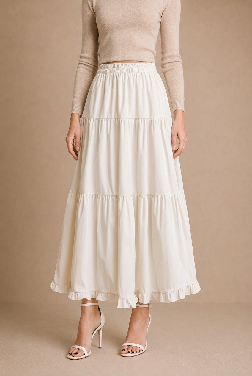 Barolo Tiered Midi Skirt