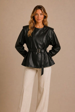 Annecy Peplum Belted Jacket