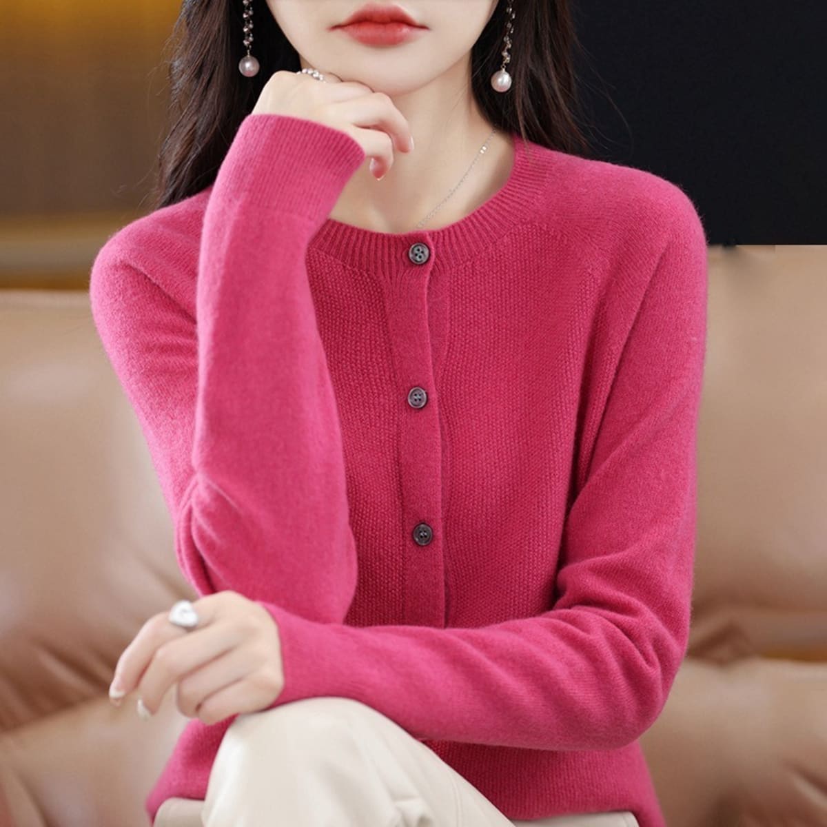 Barolo Button-Front Cardigan Sweater
