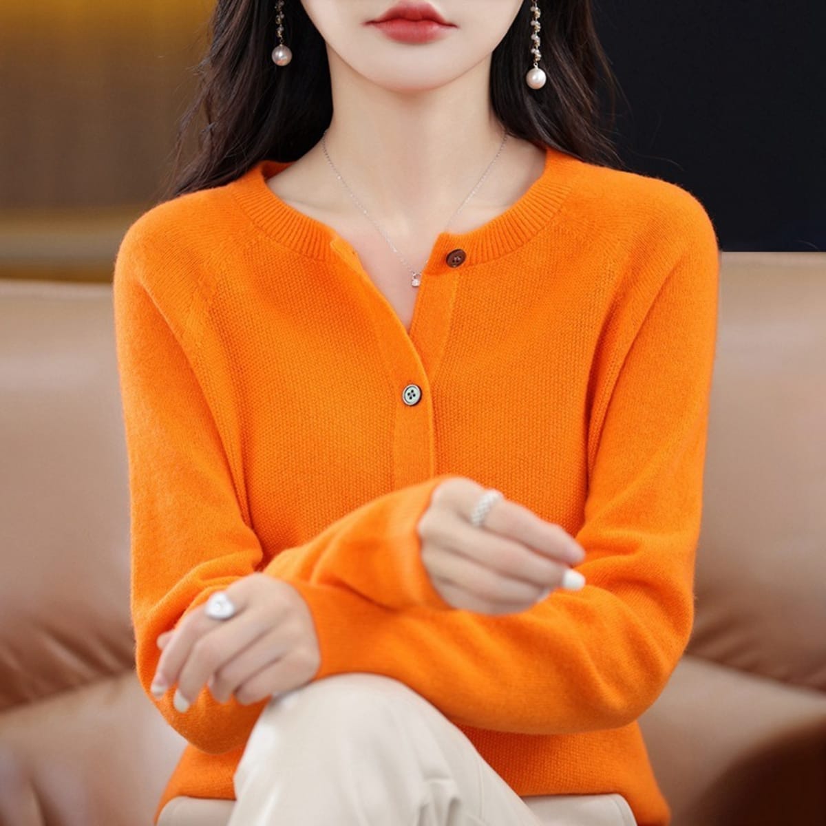 Barolo Button-Front Cardigan Sweater