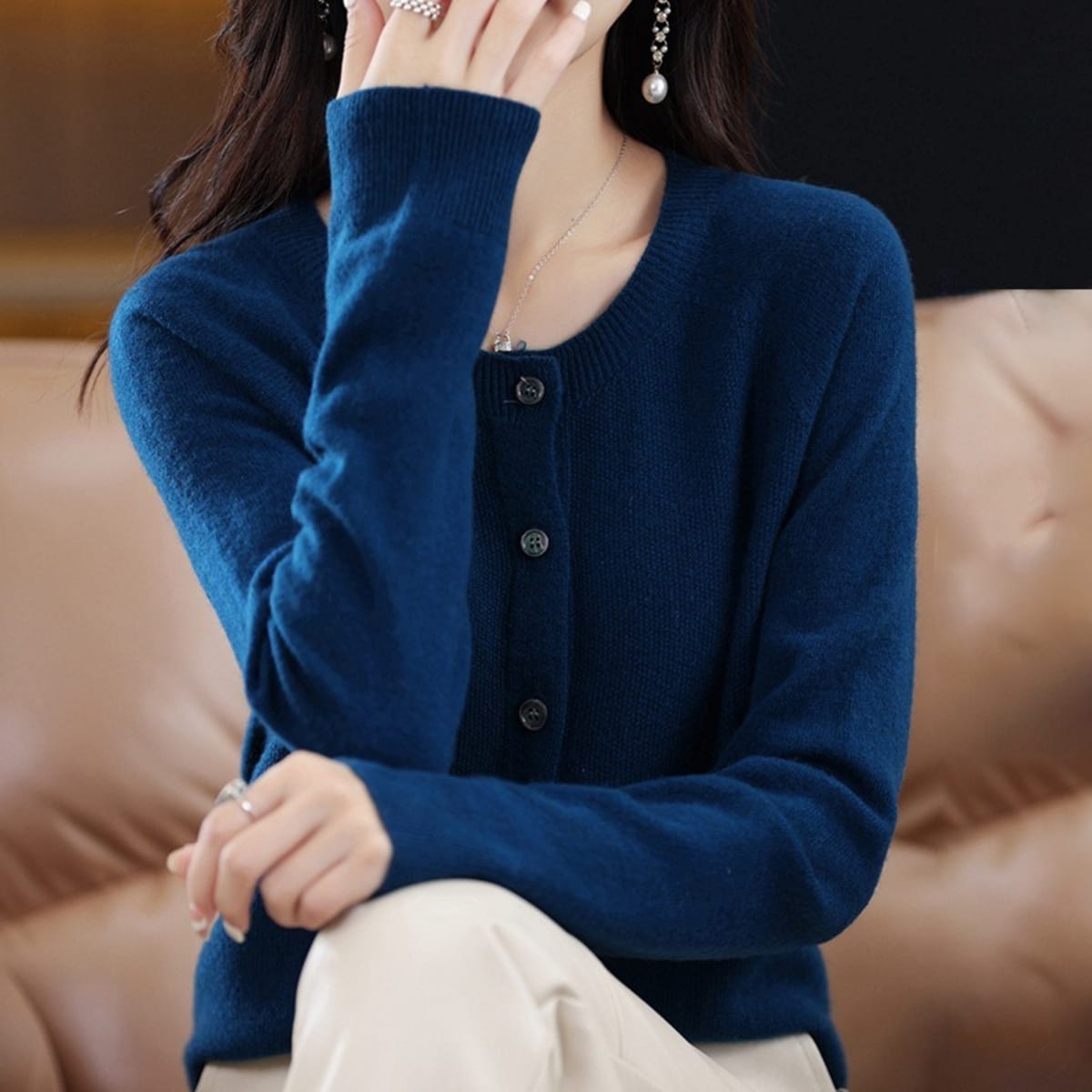 Barolo Button-Front Cardigan Sweater