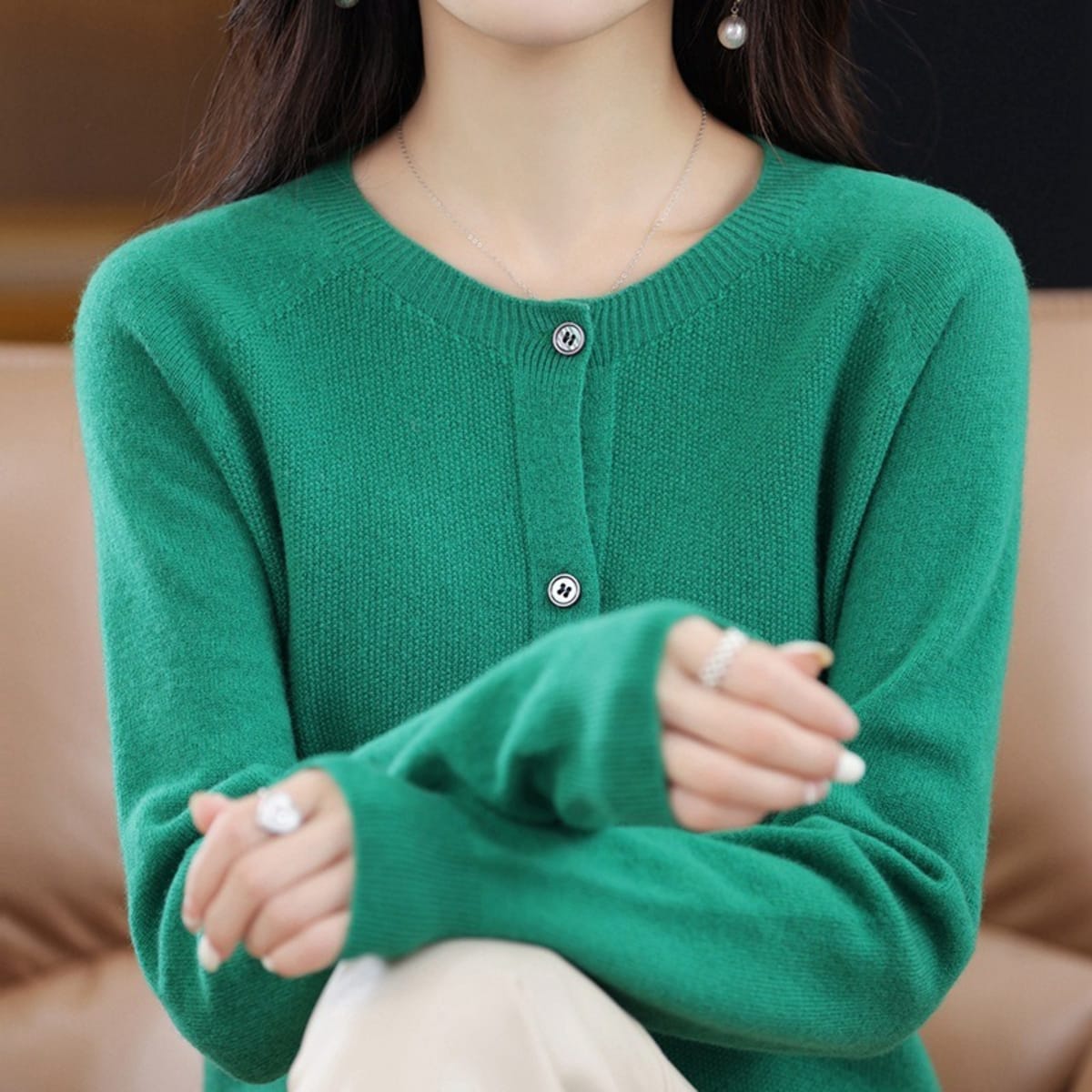 Barolo Button-Front Cardigan Sweater