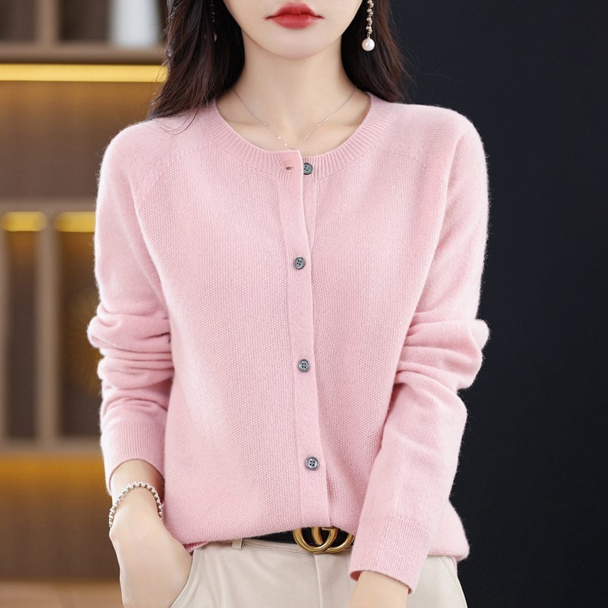 Barolo Button-Front Cardigan Sweater