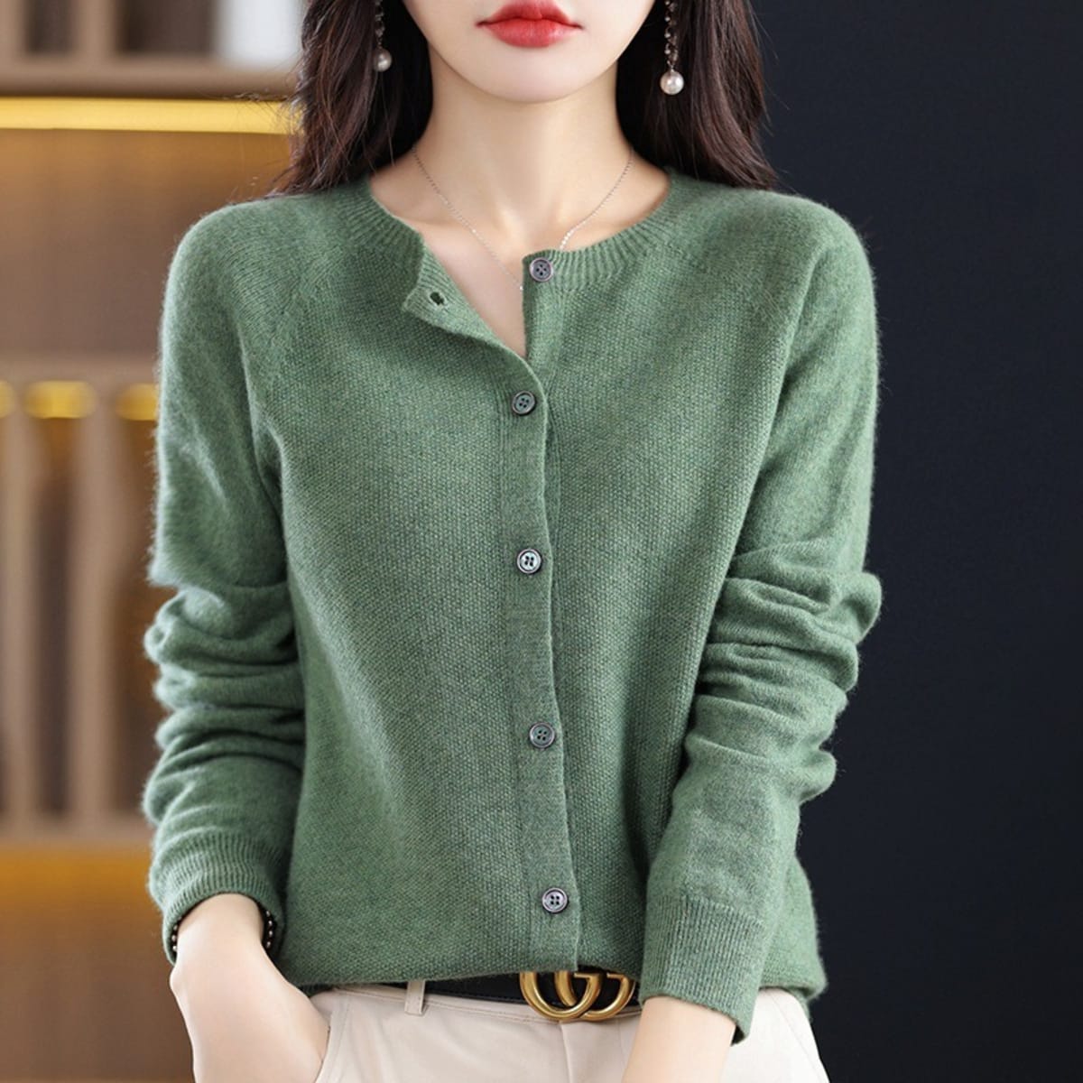 Barolo Button-Front Cardigan Sweater