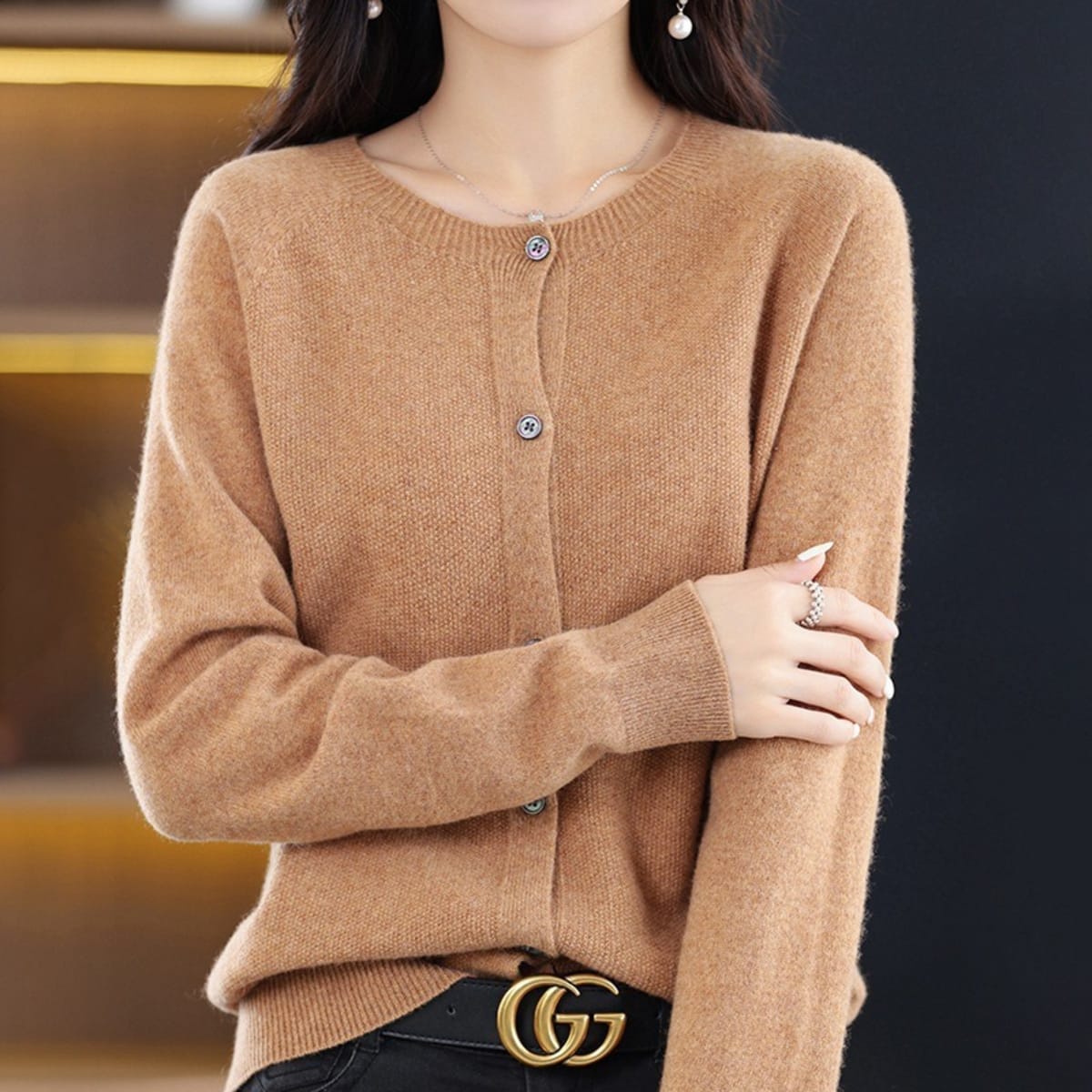 Barolo Button-Front Cardigan Sweater