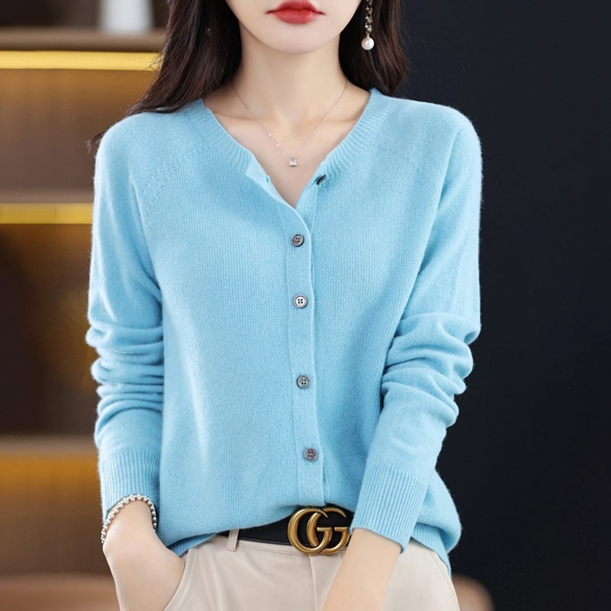 Barolo Button-Front Cardigan Sweater