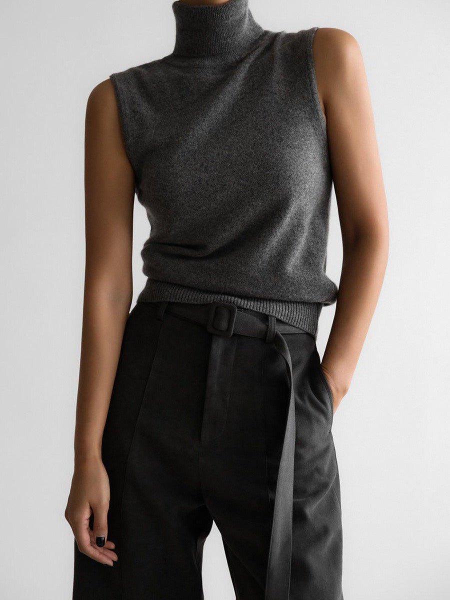 Chianti Turtleneck Sleeveless Top