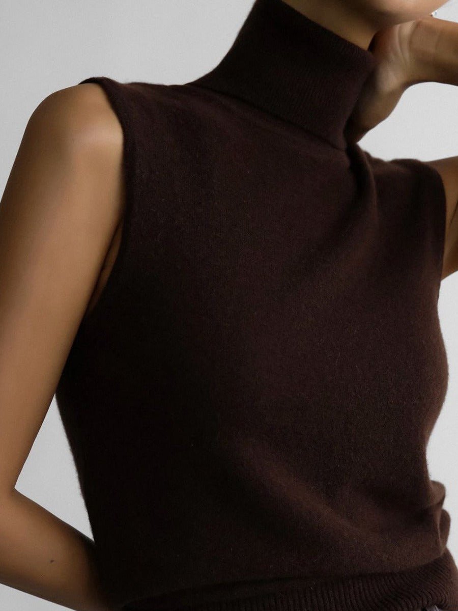 Chianti Turtleneck Sleeveless Top