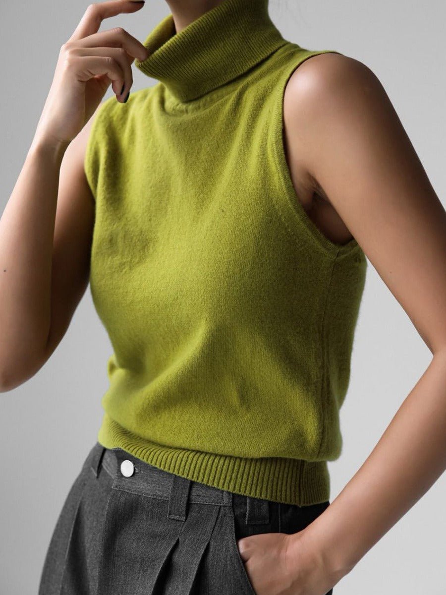 Chianti Turtleneck Sleeveless Top