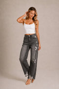 Annecy Distressed Wide Leg Jeans