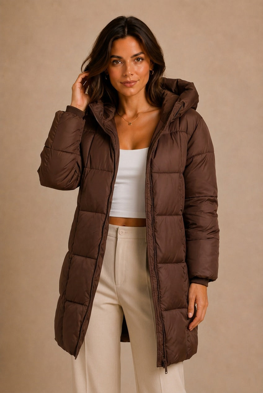 Gordes Longline Hooded Puffer Jacket Coat