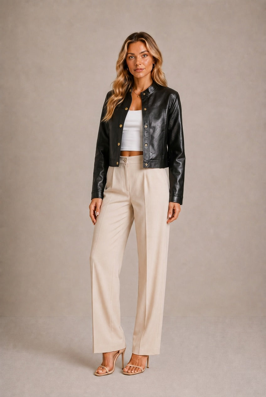 Alba Snap Button Cropped Jacket