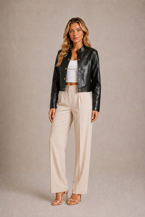 Alba Snap Button Cropped Jacket