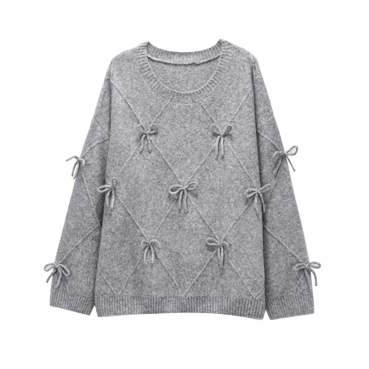 Spello Argyle Bow Detail Sweater