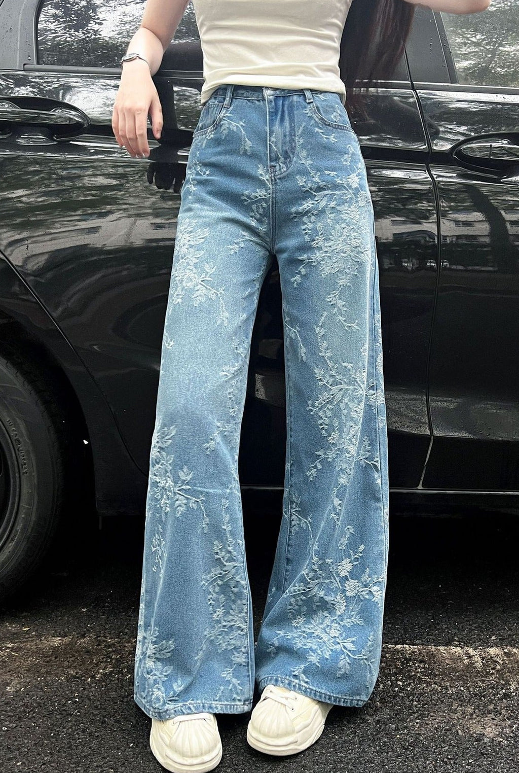 Cortona Floral Wide Leg Jeans