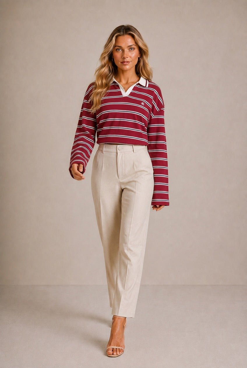 Cahors Striped Polo Top