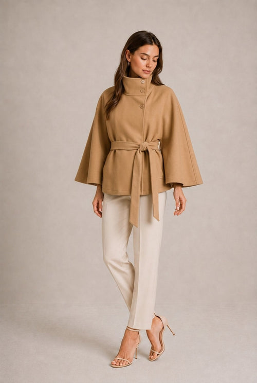 Annecy Belted Cape Jacket
