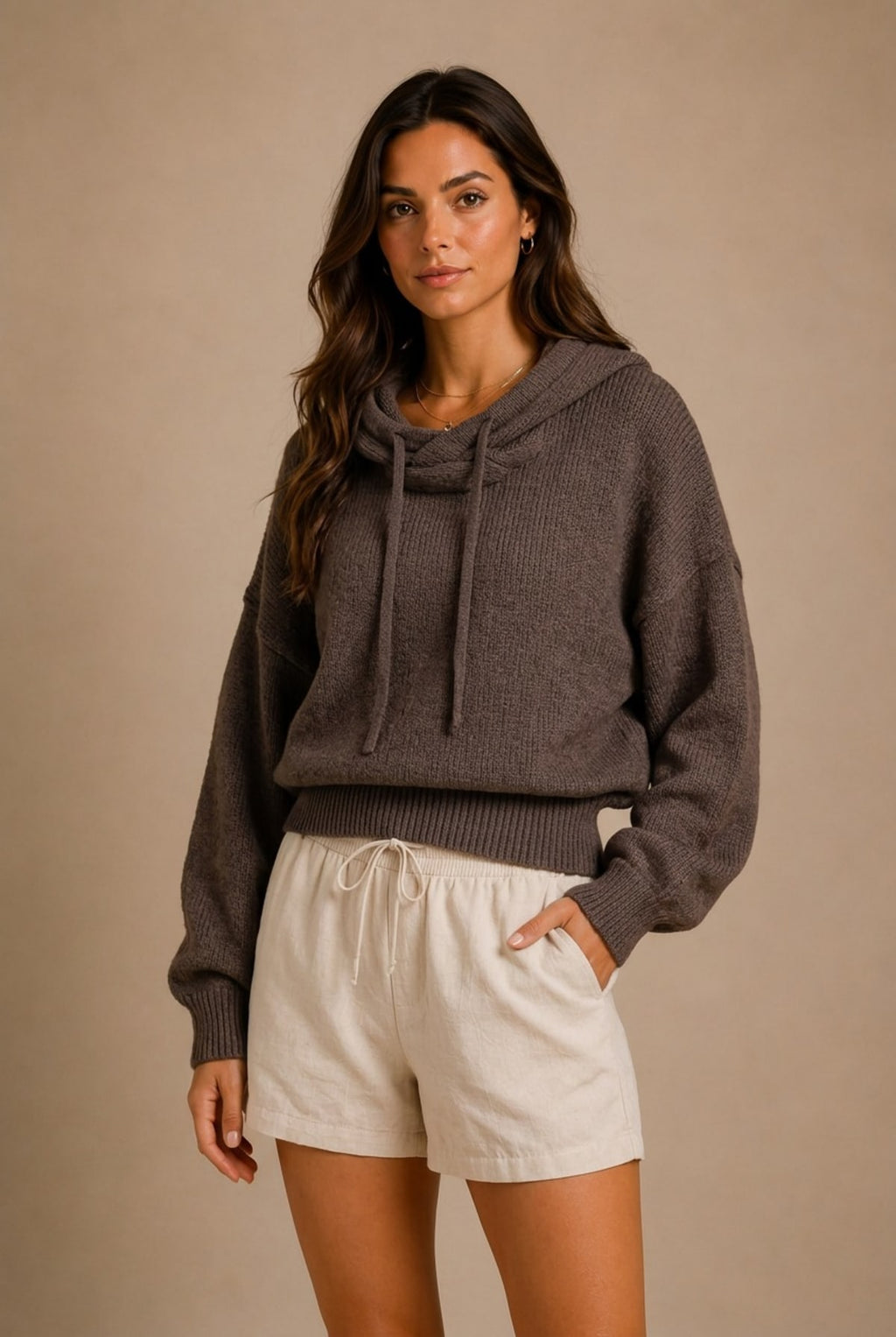 Barolo Drawstring Cowl Neck Sweater