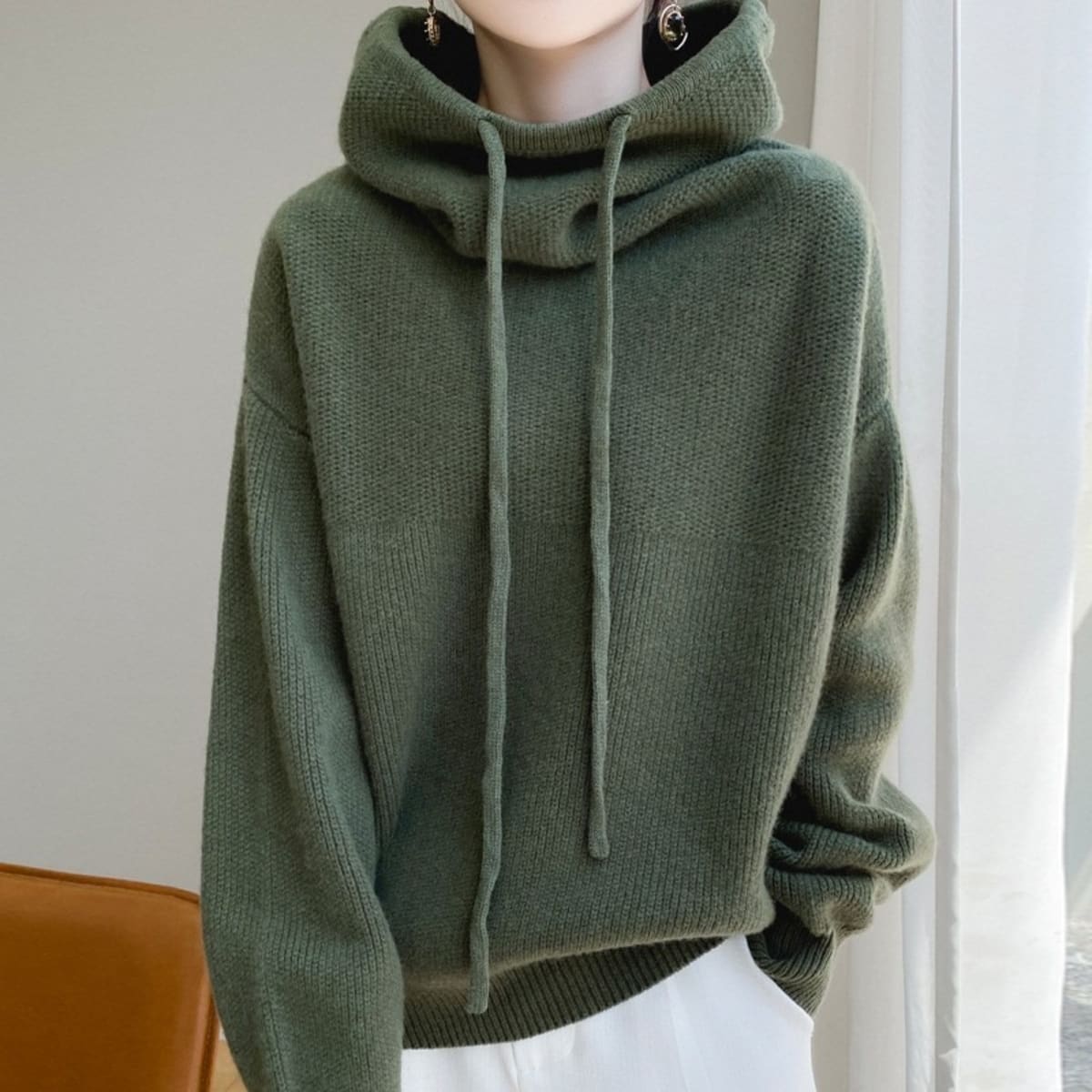 Barolo Drawstring Cowl Neck Sweater