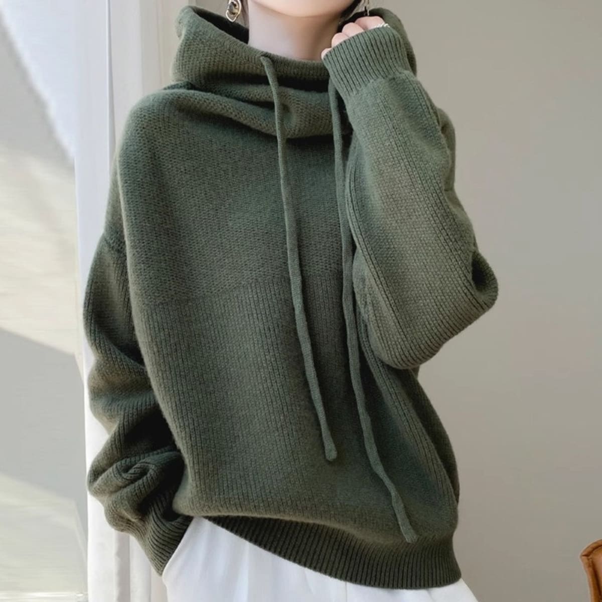 Barolo Drawstring Cowl Neck Sweater