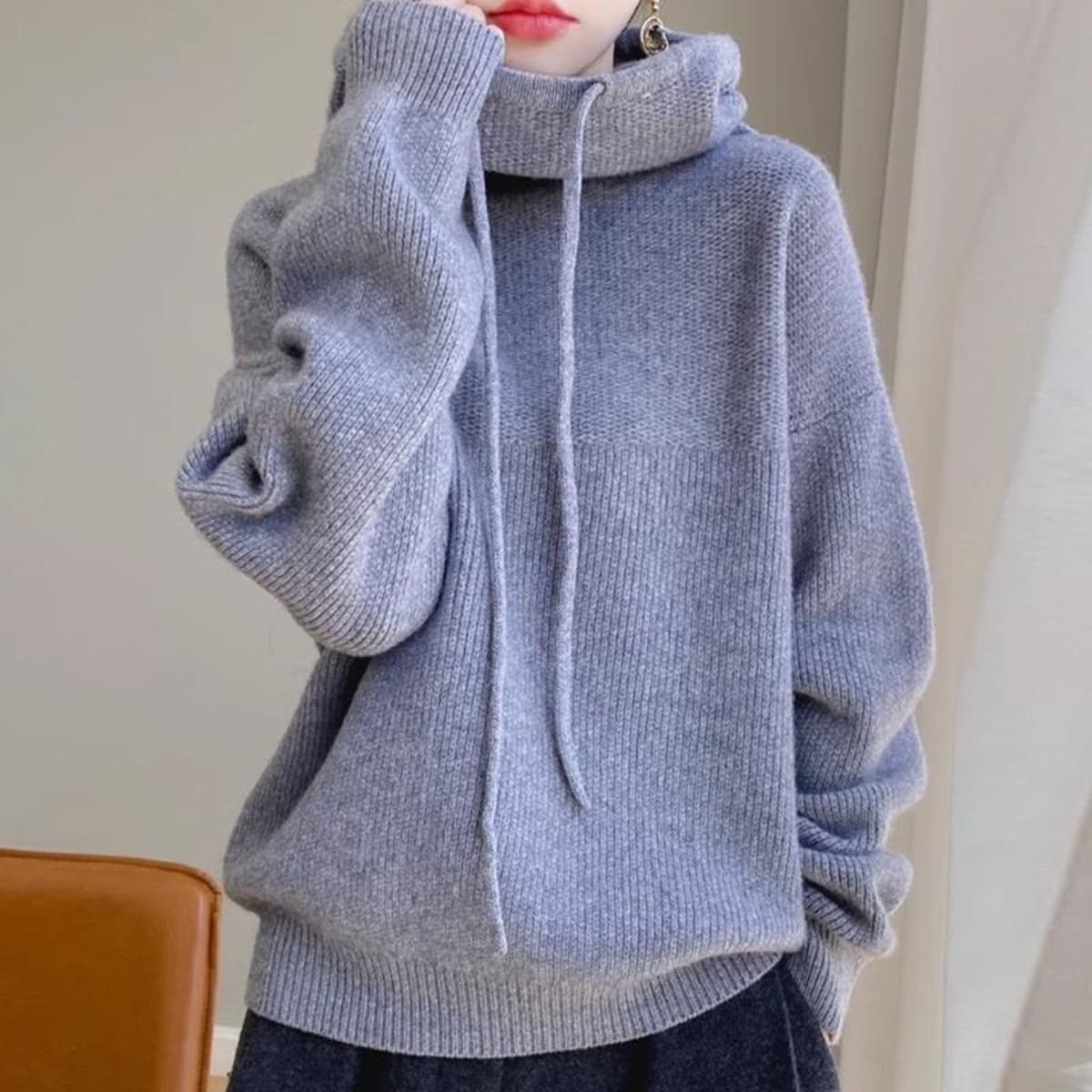 Barolo Drawstring Cowl Neck Sweater