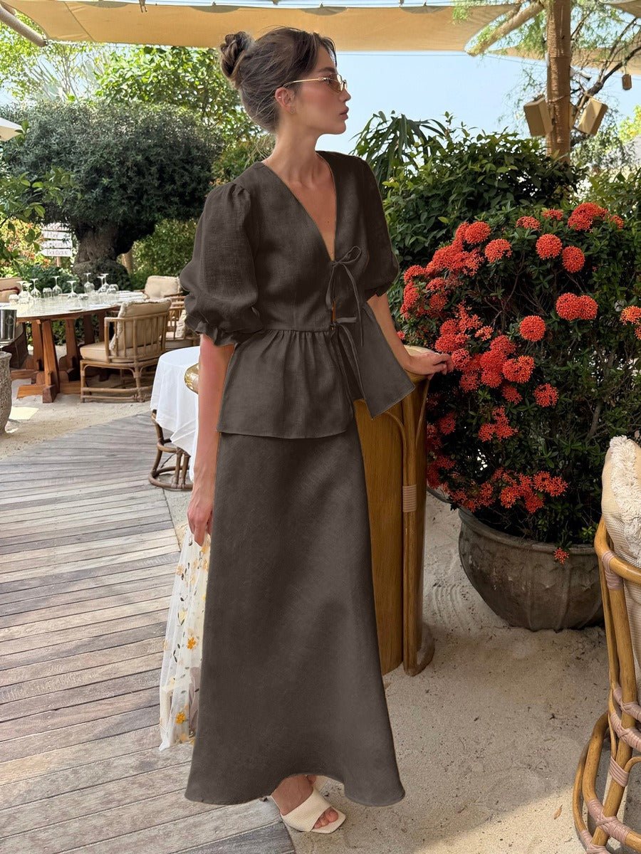 Chianti Peplum Two-Piece Set