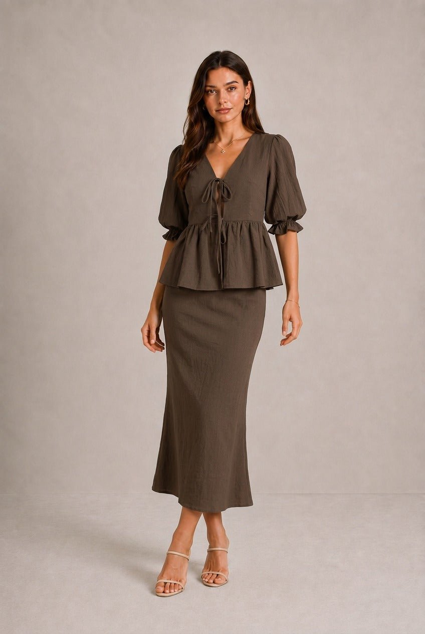 Chianti Peplum Two-Piece Set