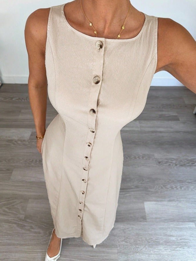 Siena Button Front Midi Dress
