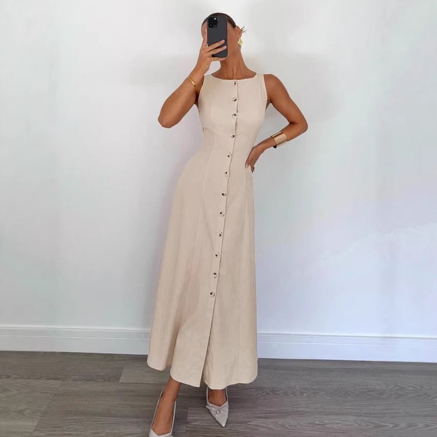 Siena Button Front Midi Dress