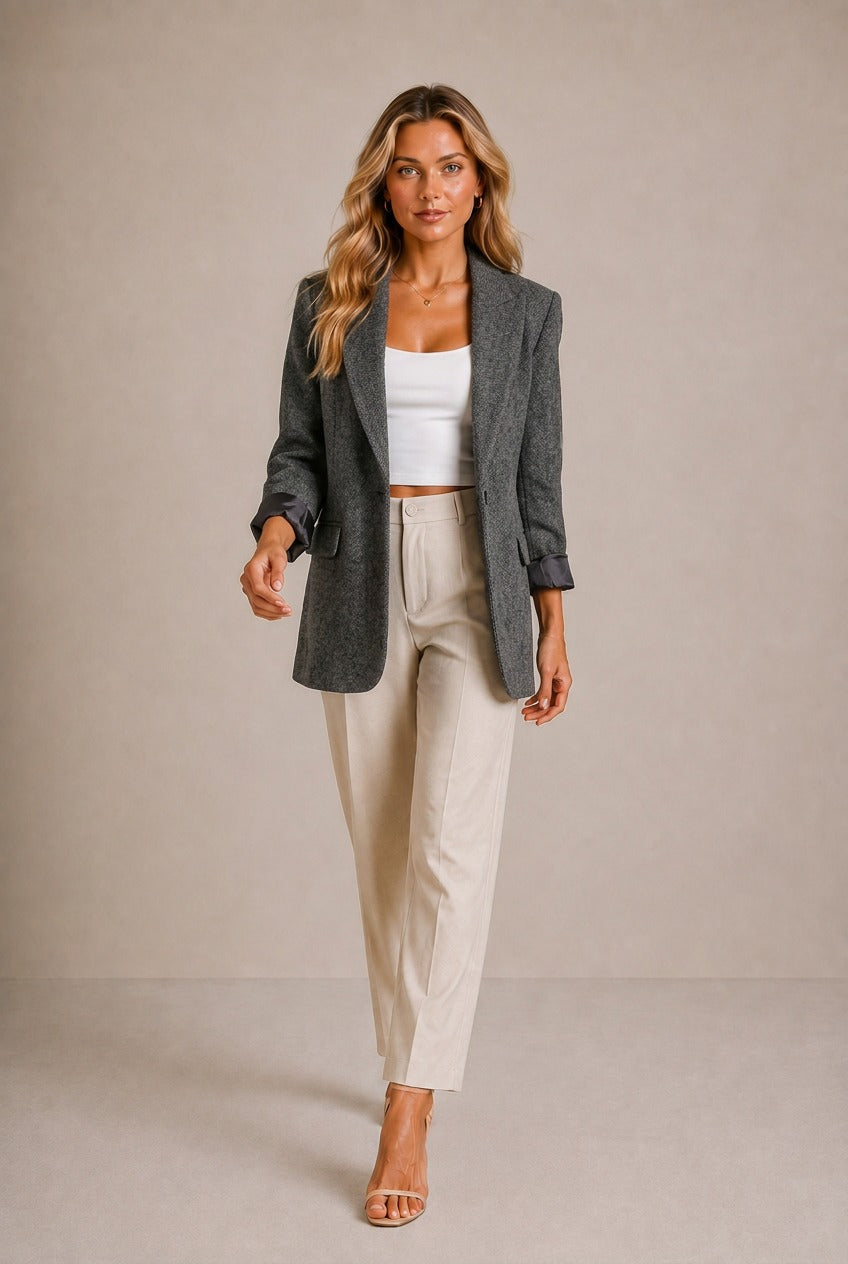 Asti Herringbone Blazer