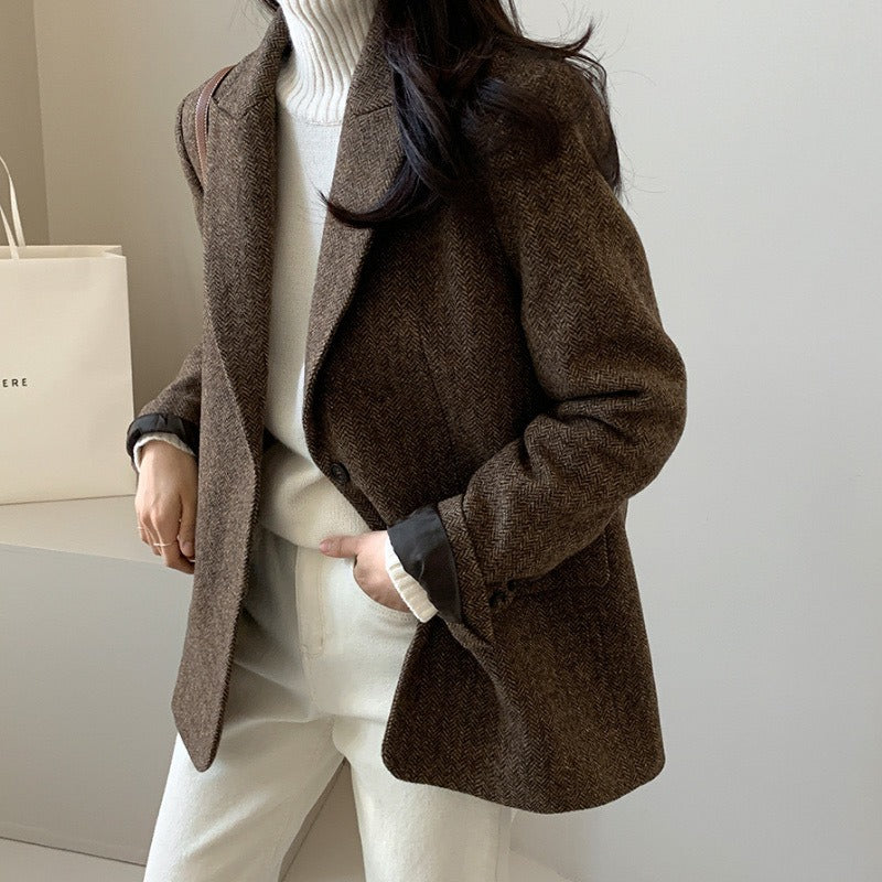 Asti Herringbone Blazer