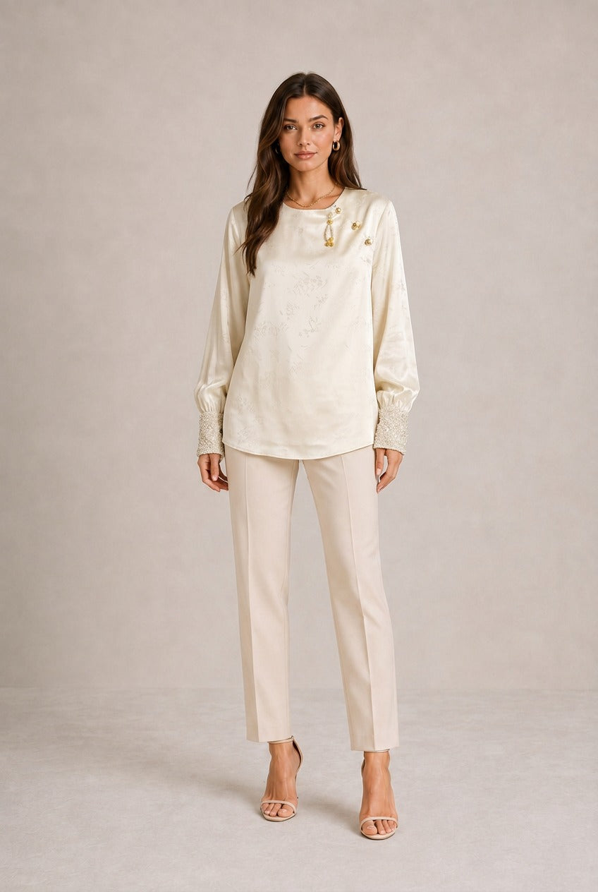 Chianti Beaded Jacquard Shirt