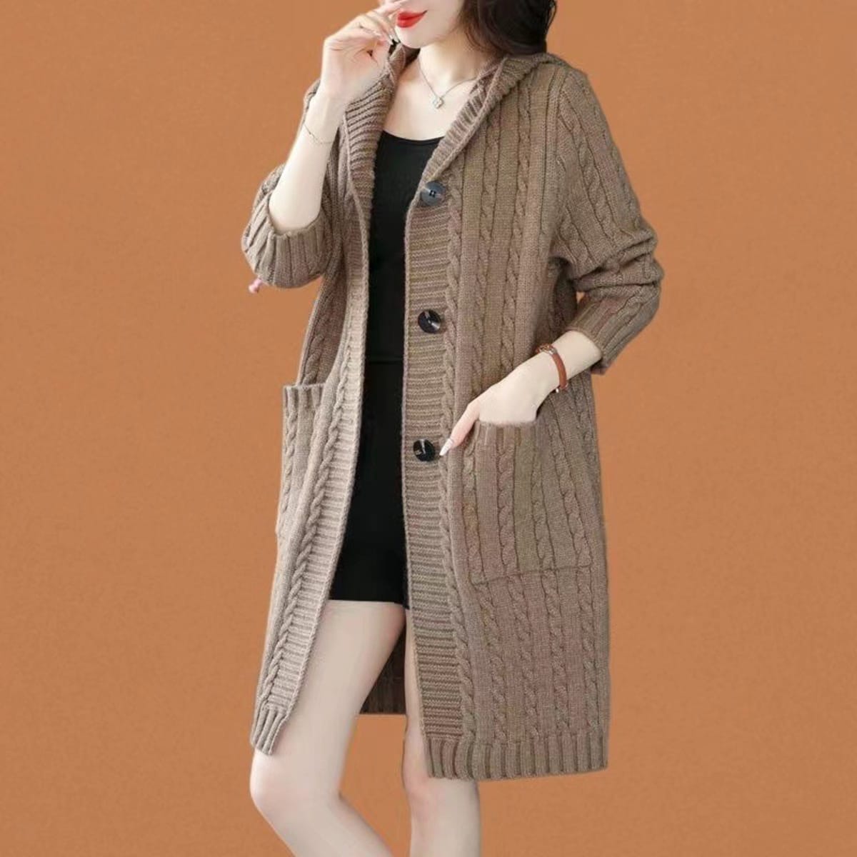 Barolo Hooded Cardigan Jacket