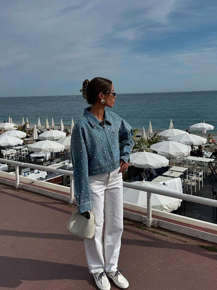 Orvieto Pearl-Embellished Denim Jacket