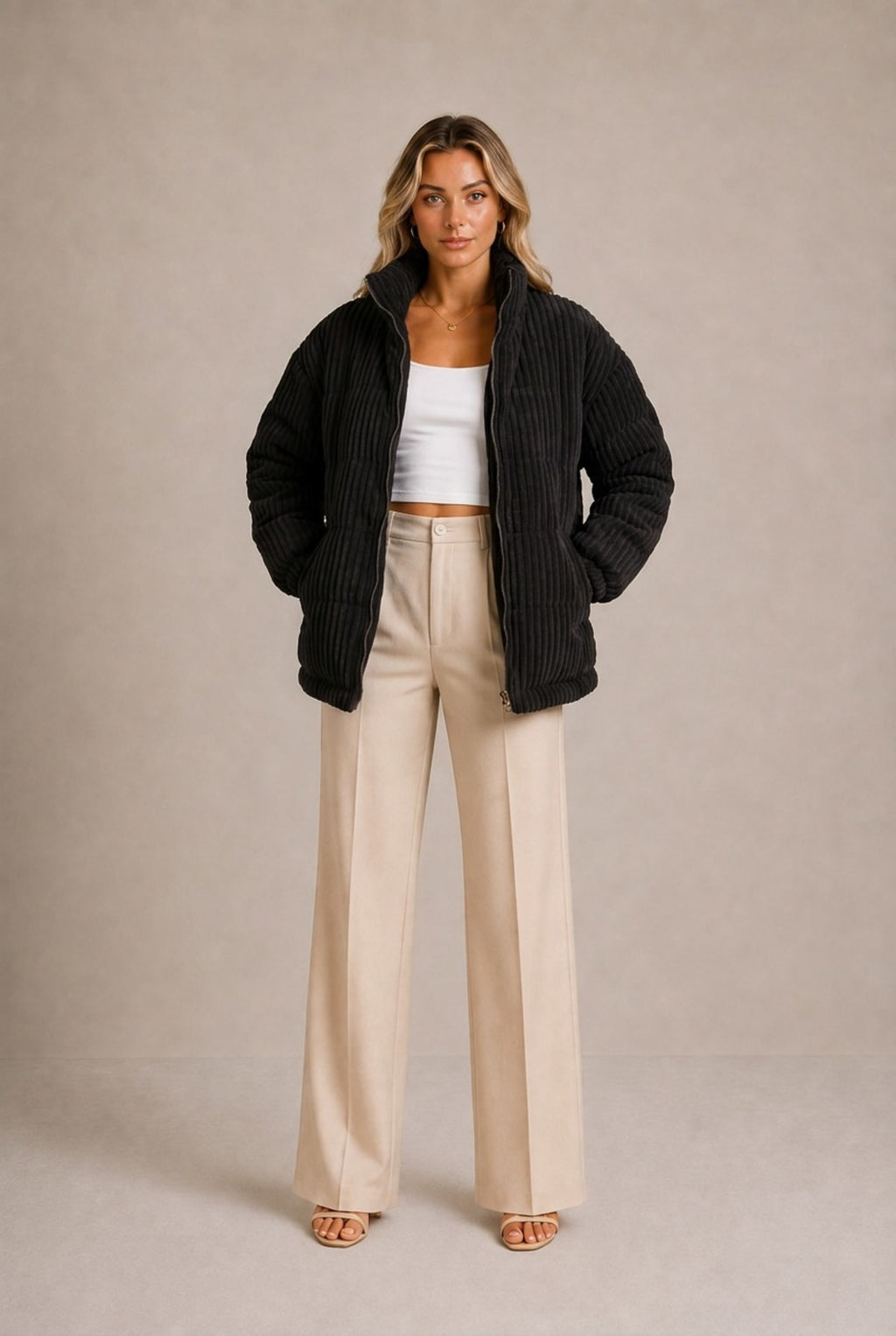 Barolo Ribbed Puffer Jacket