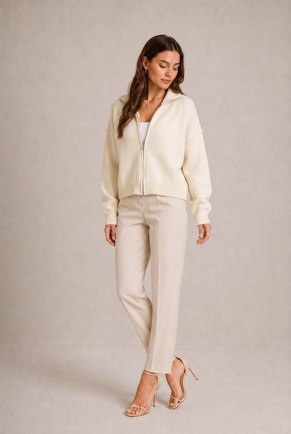 Siena Drop Shoulder Full-Zip Sweater