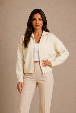 Siena Drop Shoulder Full-Zip Sweater
