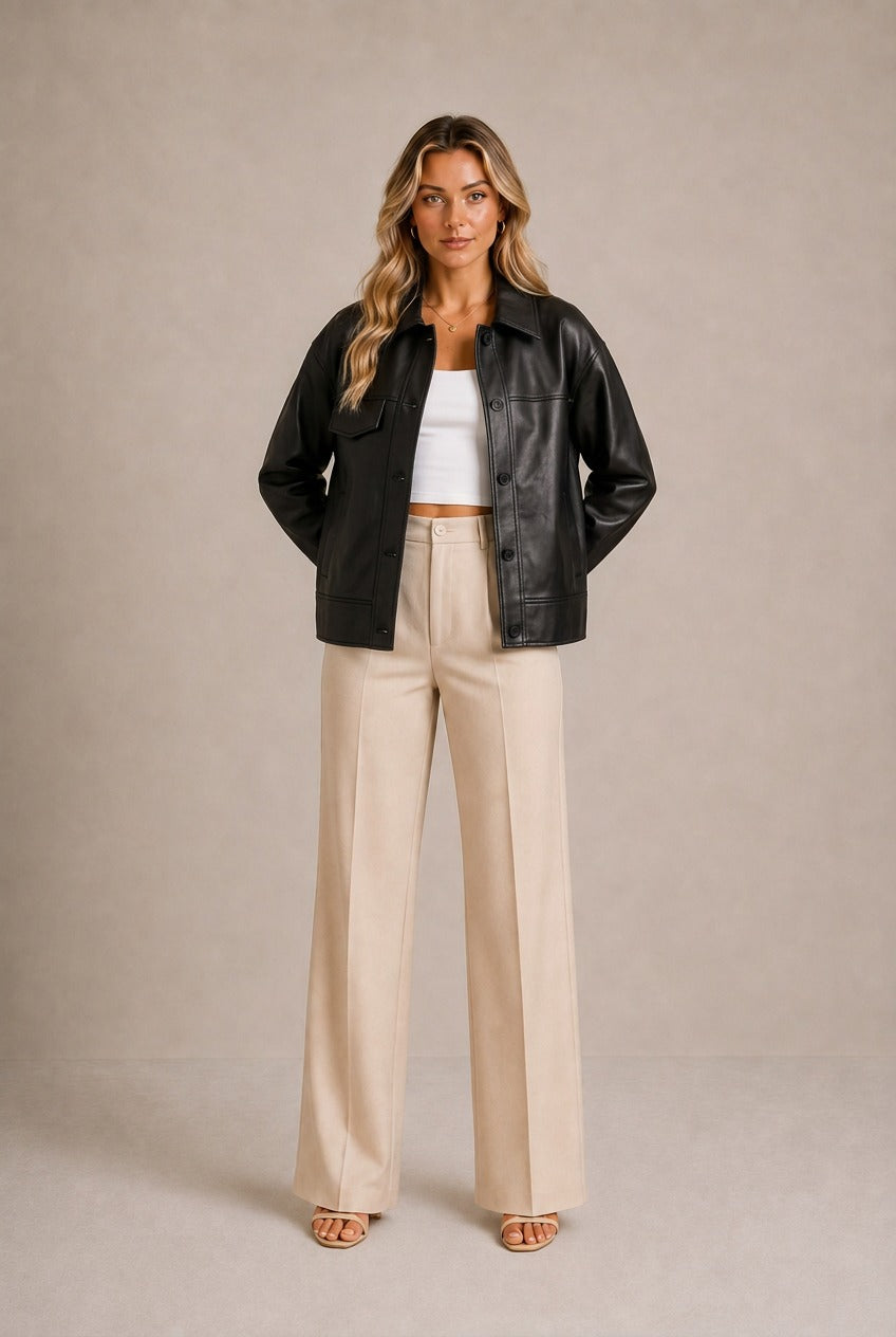 Colmar Oversized Faux Leather Shacket