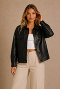 Colmar Oversized Faux Leather Shacket