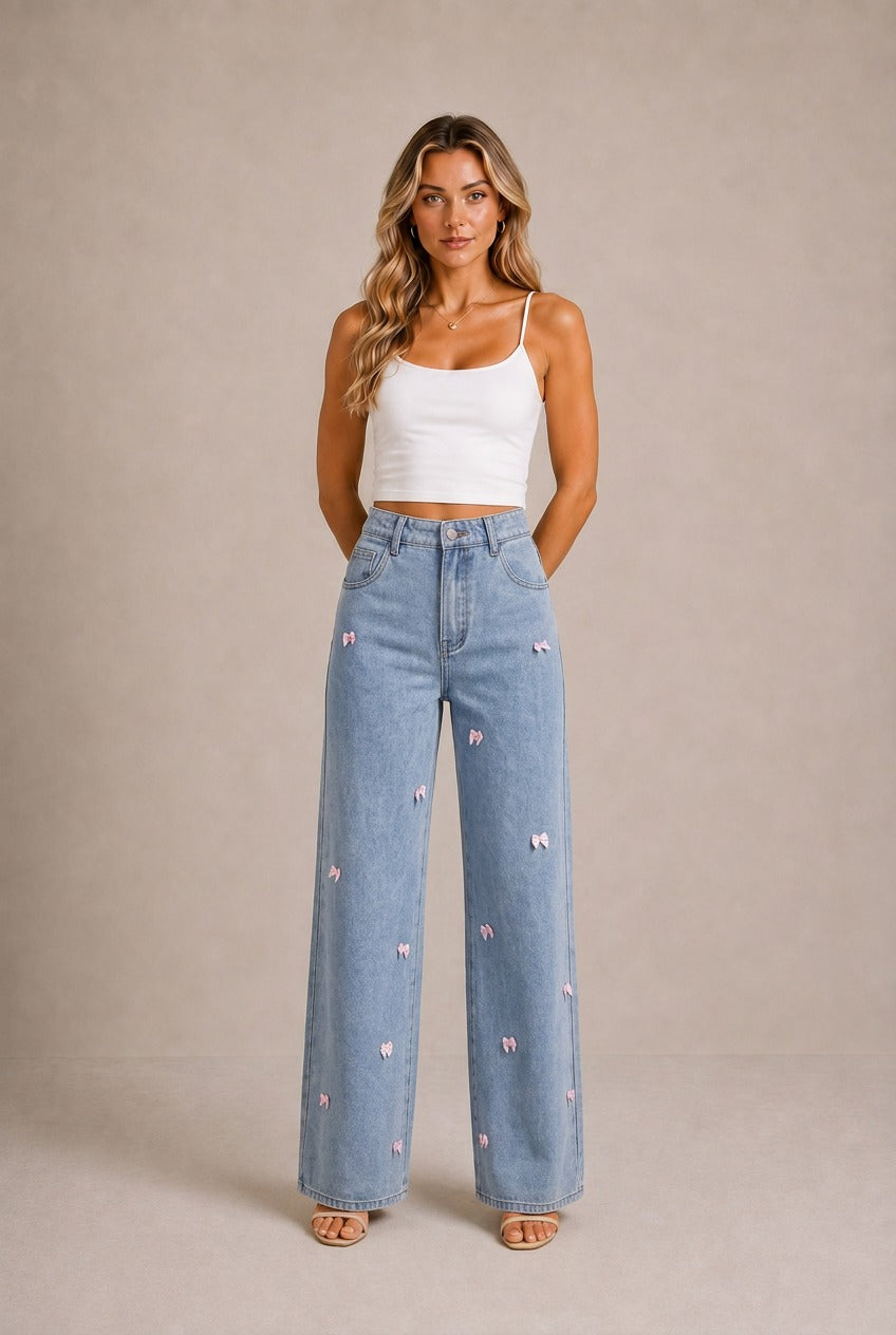 Volterra Little Bow Wide Leg Jeans